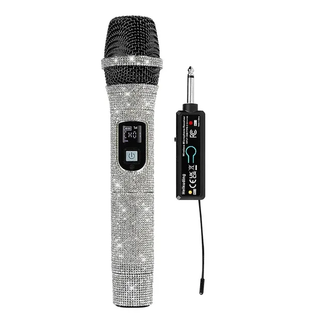 Real UHF Professional Universal Wireless Microphone Rechargeable 3.5mm Receiver Crystal Dynamic Mic No Delay_voghion.com