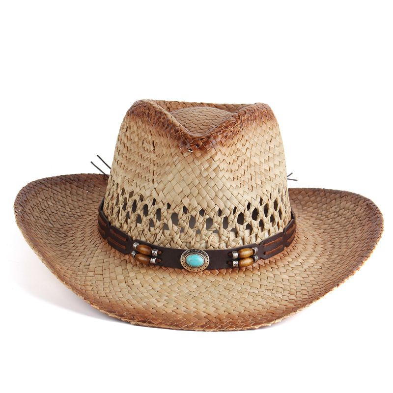 Foreign trade custom hats wholesale European and American Western Cowboy Jazz Hats Men's and Women's Straw Hats Summer Outdoor Sun Hats_voghion.com