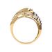 10K Yellow Gold 1/2 Cttw Round and Baguette cut Diamond Open Space Bypass Ring (H-I Color, SI2-I1 Clarity) - Ring Size 7_voghion.com