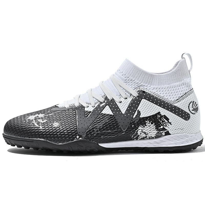 Football shoes Male High Top Student broken TF nails Adult game spikes children training grass sneakers_voghion.com