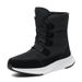 Women's Winter Snow Boots Waterproof Slip-Resistant Warm Lined Mid-Calf Boots With Lace-Up Design For Men And Women_voghion.com