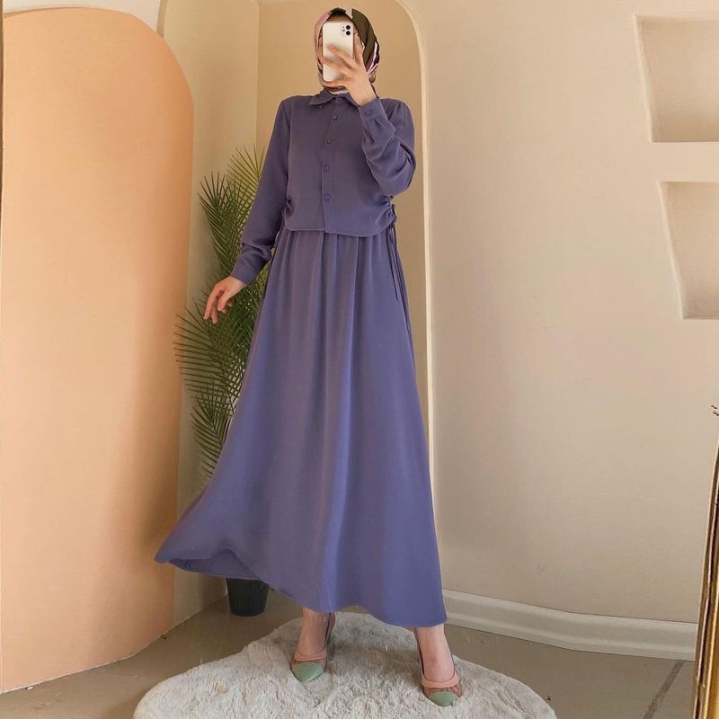 Vêtements pour femmes Chemise à manches longues Tempérament Jupe longue pour femme Jupe de costume_voghion.com