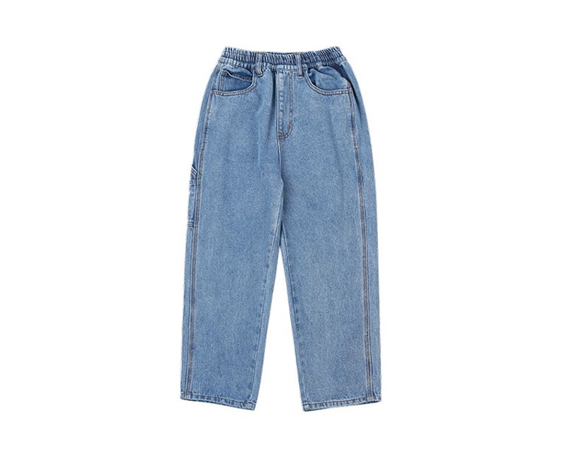 Mamm & Kanner Fréijoer an Hierscht Street Dance Jongen a Meedercher Jeans fir mëttelgrouss Kanner locker Casual Wide Leg Hosen Papphosen_voghion.com