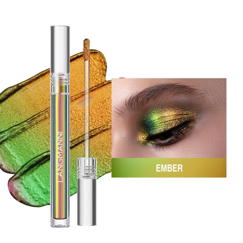 Chamäleon Flüssiger Lidschatten Aurora Metallic Diamond Shiny Lidschatten-Palette Pigmentiertes, lang anhaltendes kosmetisches Make-up_voghion.com