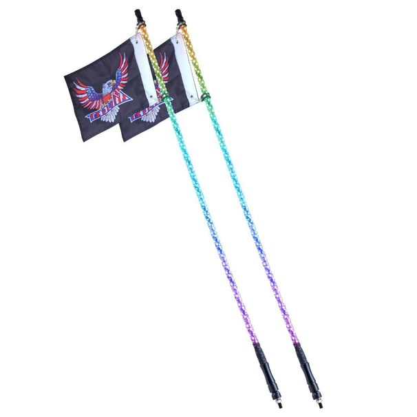 2 fruste con controllo illuminato RF remoto impermeabile LED luce di inseguimento RGB per frusta luminosa PCS 4 bandiere UT 360 APP frusta a spirale 5 piedi_voghion.com