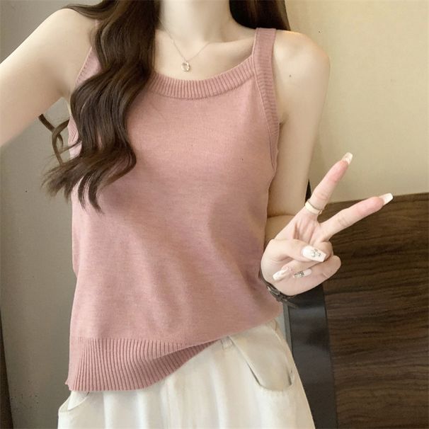 2024 new style, elegant and refined, slim fitting camisole vest, women's autumn look, slimming effect, inner sweater,_voghion.com