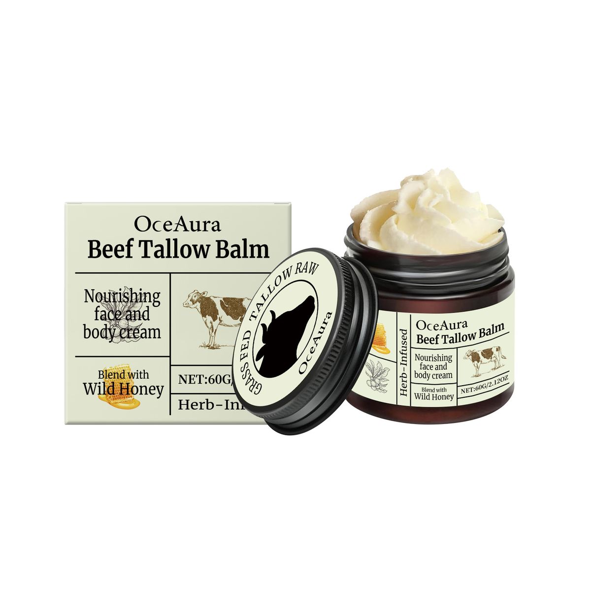 Crema hidratante y nutritiva con mantequilla y miel de OCEAURA: hidrata profundamente la piel, reduce la sequedad y nutre profundamente el rostro._voghion.com