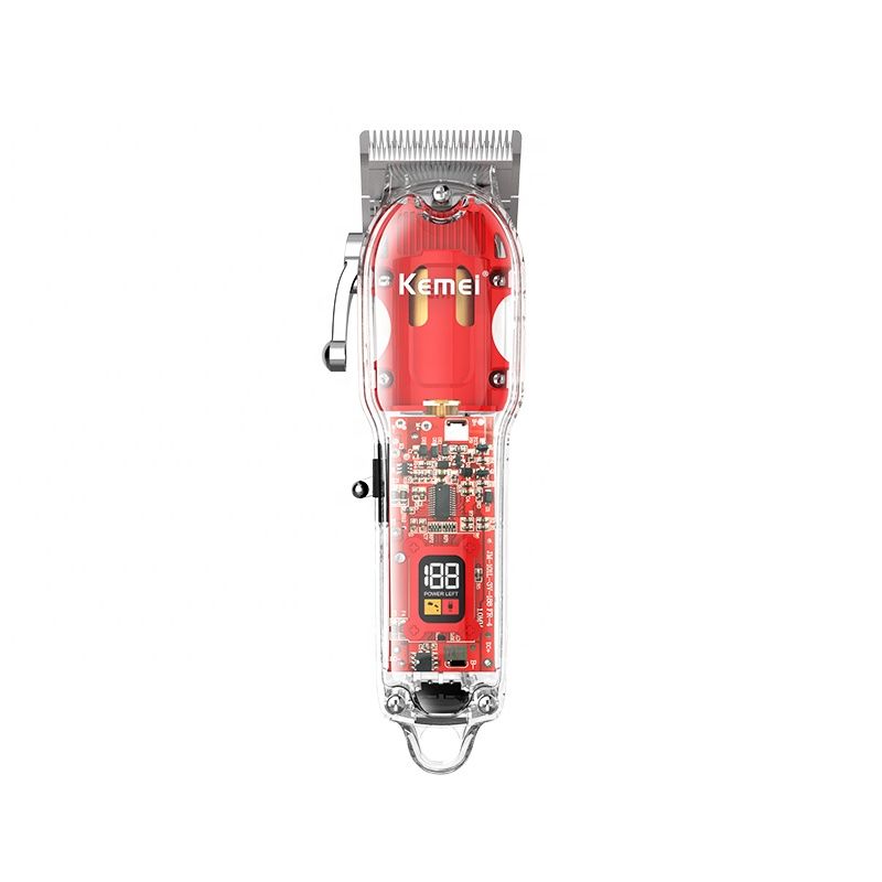Professional Electric Clippers Kemei KM-1761 Big Power Transparent Body Salon Trimmer Men Barber Hair Cutting hine_voghion.com