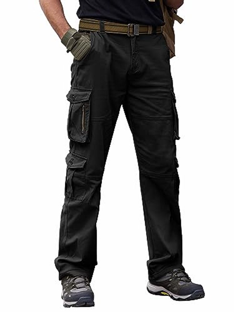 Pantaloni cargo da uomo in cotone, larghi, chino, per il tempo libero e l'outdoor, pantaloni da lavoro_voghion.com