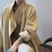 Khaki Stand Collar Trench For Women, British Style Spring And Autumn Casual Cocoon Shaped Coat, Small Height Waist_voghion.com
