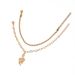 New Style Foot Ornament Trend Gold-plated Fried Dough Twists Snake Shaped Pendant Cross Chain Double Layer Anklet Female_voghion.com
