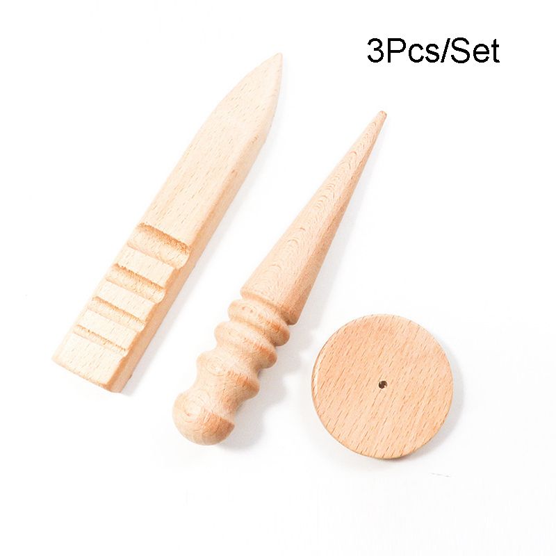 3Pcs/Set Trimming Round Bar Trimming Round Wood Bar Leather Edge Polishing Tool Sandpaper Sanding Block Wood Repair Tool_voghion.com
