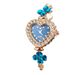 New Style Diamond-Encrusted Four-Leaf Clover Heart Dial Colorful Bracelet Heart-Shaped Women's Fashion Watch_voghion.com