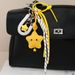 Happy Smiley Star Keychain - PU Leather 3D Pendant With Braided Rope For Bags, Backpacks & Keys (Yellow)_voghion.com
