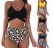 2022 baddräkt leopard kors hög midja baddräkt split tvådelad baddräkt bikini baddräkt_voghion.com