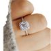 Bague de fiançailles de luxe en platine plaqué argent pour femme, forme baguette carrée_voghion.com