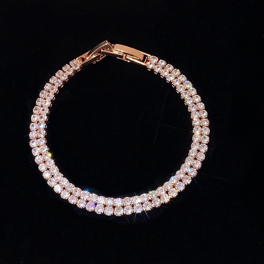 Niche Design High-End Double Row Zircon Shiny Diamond Texture For Women Light Luxury Fashion Bracelet Jewelry_voghion.com