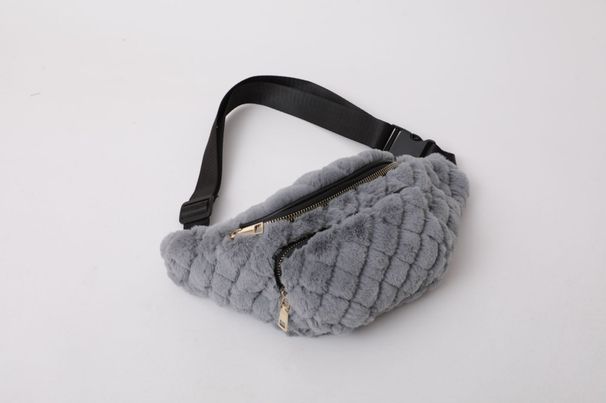 Velvet Crossbody Waist Bag For Women – Stylish & Soft Fluffy Chest Pack With Zipper Pocket, Lightweight & Versatile For Travel (Multiple Colors)_voghion.com