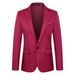 Men's Korean version youth slim fit solid color single row one button small suit jacket_voghion.com
