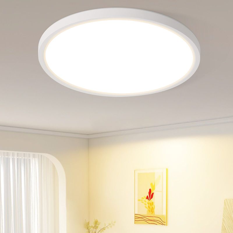 Deckenlampe LED Deckenleuchte Badezimmer - Flurlampe Ø18cm Rhombenplatte Badlampe Flach Augenschutz Rund Flur 15W Ultra Dünn Warmweiß IP44_voghion.com