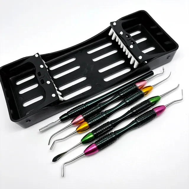 Dental Komposit Filg Spatel Werkzeuge mit Desinfektionsbox Lm Art 5er Set Cobre Griff_voghion.com