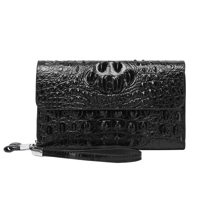 2024 neue Herren-Clutch mit Krokodilmuster, Clutch mit Doppelreißverschluss, Handtasche, doppellagige Handytasche, Kartentasche, Außenhandel, grenzüberschreitender Handel_voghion.com