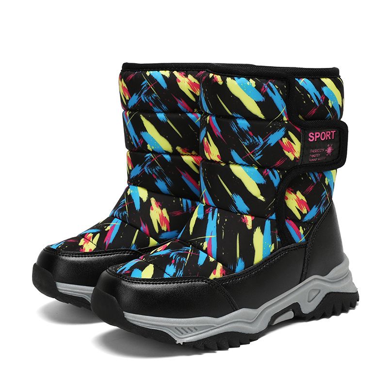 Kids' shoes boys cotton boots children plus velvet thick warm cotton shoes medium and large children girls boots anti slip snow boots_voghion.com