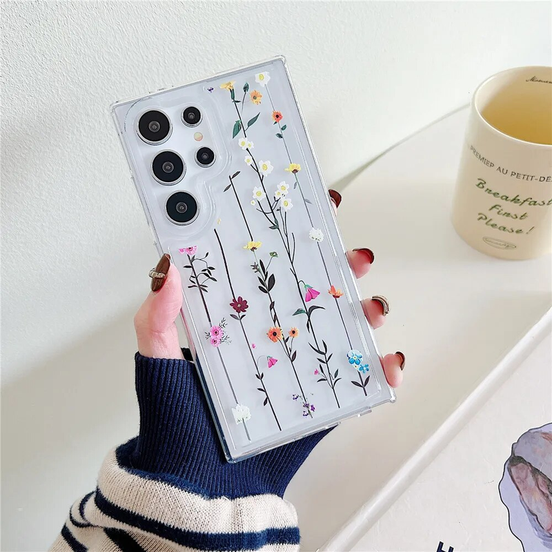 Für Samsung Galaxy A54 A34 A24 A14 A73 A53 A33 A23 A13 A72 A52 A32 A15 A35 A55 Blume Transparen Stoßfest Weiche_voghion.com