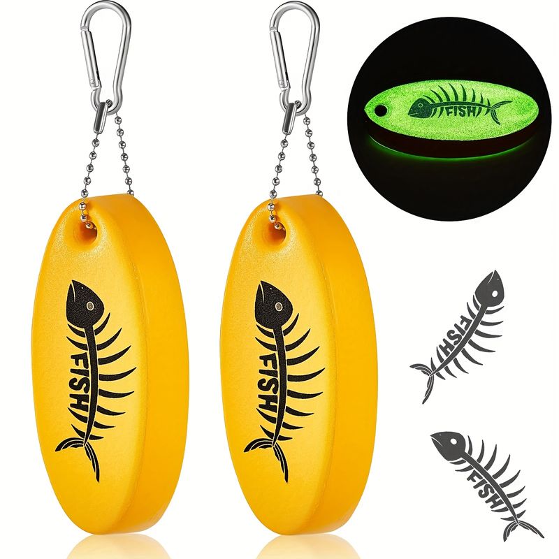 Floating Keychain Oval Shaped Foam Floating Key Ring Glow In The Dark Foam For Golf Cart Boating Fishing Outdoor_voghion.com