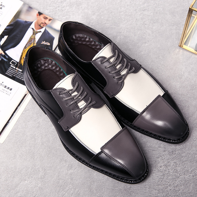2023 large size 48 spring and autumn fashion personality color match British style business formal low-top male trend_voghion.com