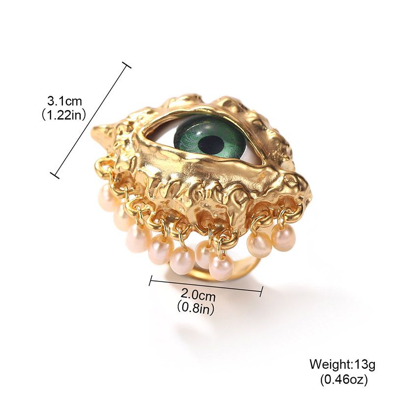 Anello con occhio del diavolo per donna, design di nicchia, di lusso, vintage, leggero, di alta qualità, esagerato e alla moda._voghion.com