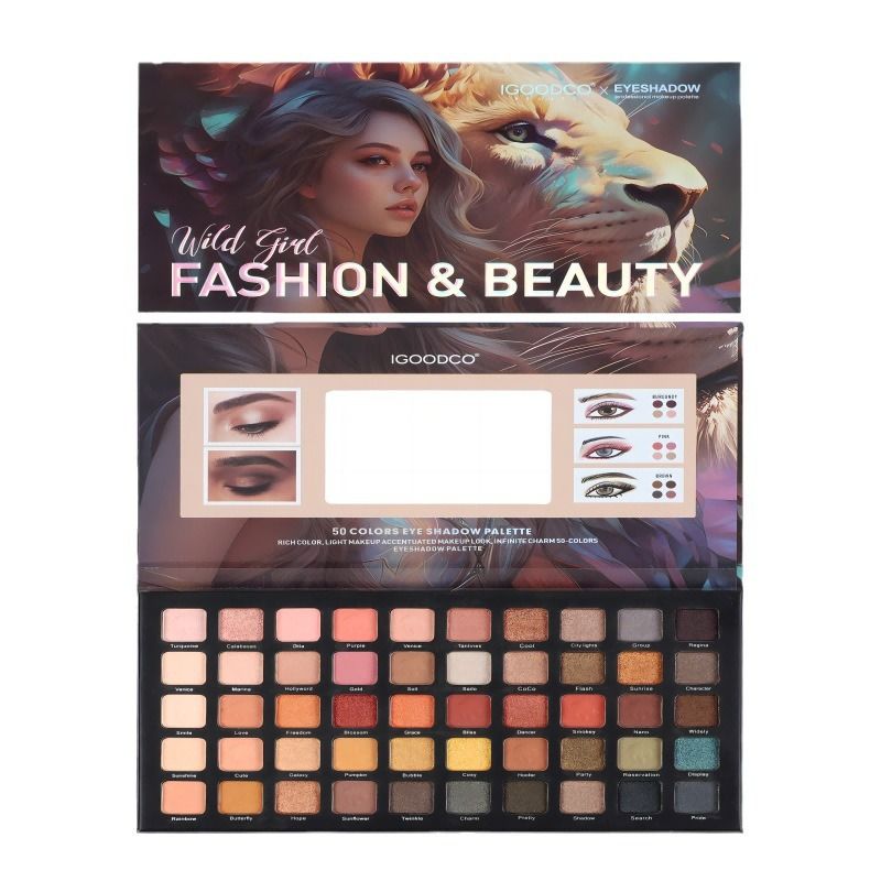 IGOODCO Neue Nude-Lidschattenpalette mit 50 Farben – matt schimmerndes Make-up in Erdtönen, hochpigmentierte, lang anhaltende, mischbare Kosmetik für Frauen_voghion.com