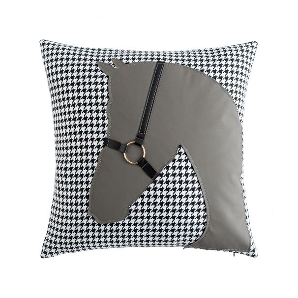 2025 Creative Patchwork Nordic Sofa Cushion Bay Window Bedroom Houndstooth Gray Horse Head Light Luxury Throw Pillow Cover_voghion.com