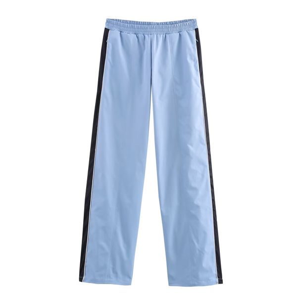 Damenbekleidung Frühling Europäischer und amerikanischer Stehkragen Farblich passende Strickjacke Jacke Mantel Freizeithose Hose Modeanzug_voghion.com