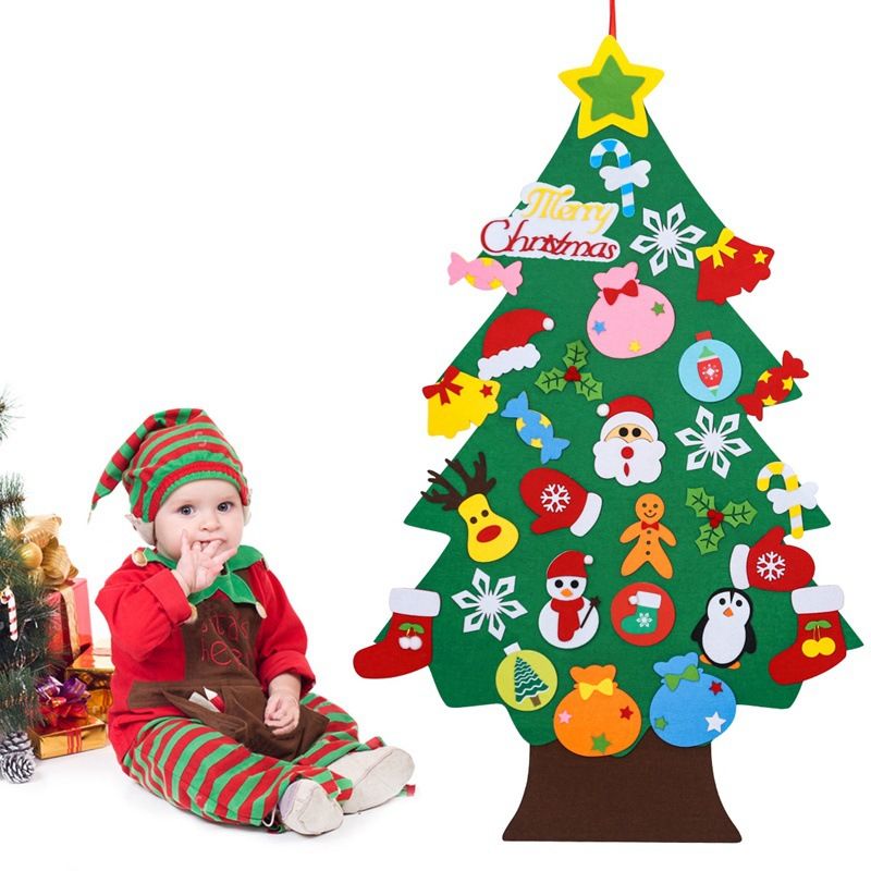 DIY Felt Christmas Tree Merry Christmas Decorations For Home Cristmas Ornaments Tree Navidad Xmas Happy New Year_voghion.com
