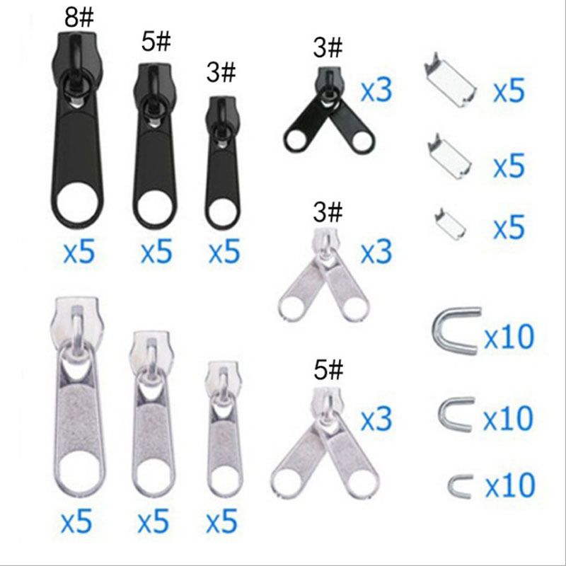 Kit de reparare a fermoarului, înlocuire cap fermoar cort, 197 piese, dispozitiv de reținere a fermoarului pentru bagaje, cursor cu clește_voghion.com