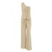 Women's Commuter Fashion Khaki Off-shoulder Cotton and Linen Vest Trousers Two-piece Set _voghion.com