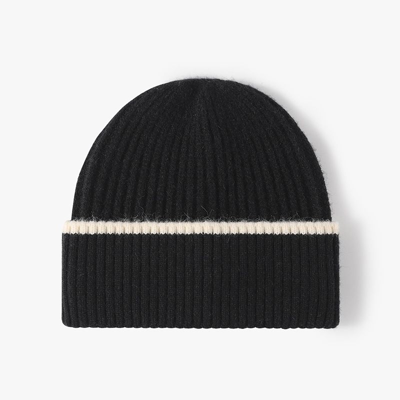 Color Blocked Autumn And Winter Men's And Women's Cold Hats Fashionable And Versatile Simple And Warm Thick Knitted Hats Outdoor Woolen Hats_voghion.com