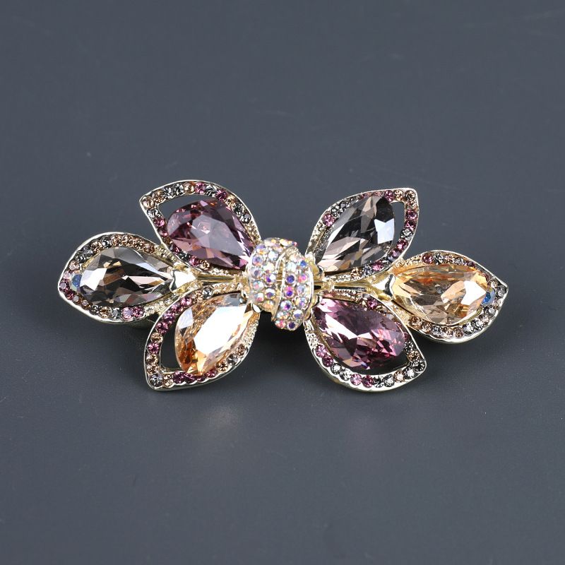 High End Crystal Headpiece, Spring Clip, High-end Temperament, Half Tied On Back Of The Head, Horizontal Plate Hair Clip_voghion.com