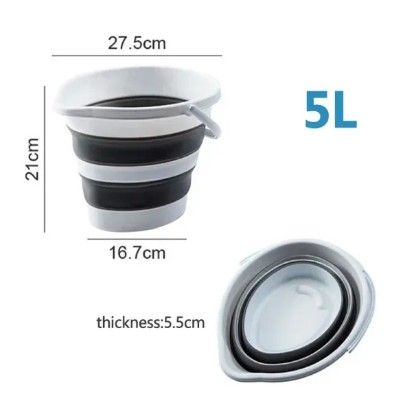 5/10/15L Portable Folding Bucket For Washing Outdoor Foldable Basin Silicone Water Bucket Camping Space Saving Car Wash Buckets_voghion.com
