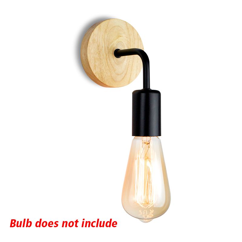 Træ Væglampe Vintage Sconce Væglamper Armatur E27 110V 220V Sengelampe Retro Lampe Industriel indretning Spisestue Soveværelseslampe_voghion.com