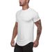 Muscle Brother Round Neck Sports Fitness T-shirt For Men's Breathable Sweatwicking Training Casual Solid Short Sleeves_voghion.com