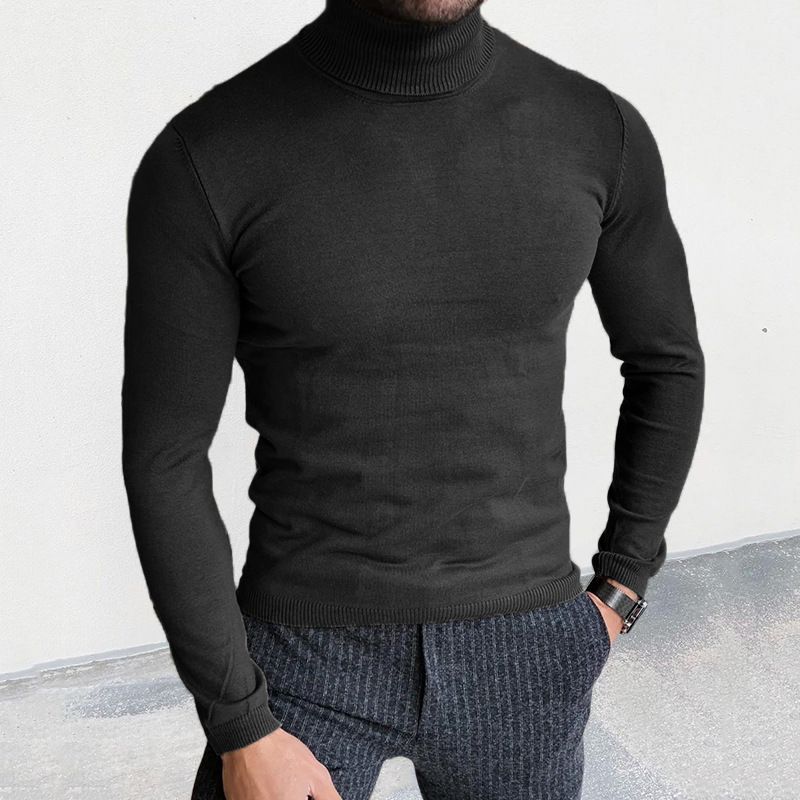 Men's new autumn and winter turtleneck knitwear slim-fit pullover sweater muscle men's sweater_voghion.com