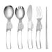 Posate in acciaio inox Set di posate pieghevoli Coltello Forchetta Cucchiaio Bacchette Viaggio Portatile Picnic_voghion.com