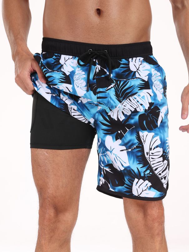 Men's Clothing Men's Shorts Men's Quick Drying Swimming Trunks Fashionable Loose Beach Shorts Multi Pocket Printed Design Beach Shorts_voghion.com