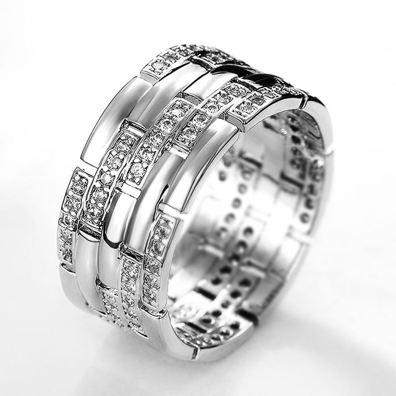 Maßgeschneiderter neuer trendiger Mode-Business-Ring für Herren mit Mikro-Intarsien-Zirkon_voghion.com