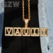 Cube A-Z Initial Letter Custom Name Pendant Necklace Personalized Square Iced Out Cubic Zircon CZ Stone Real Gold Charm_voghion.com