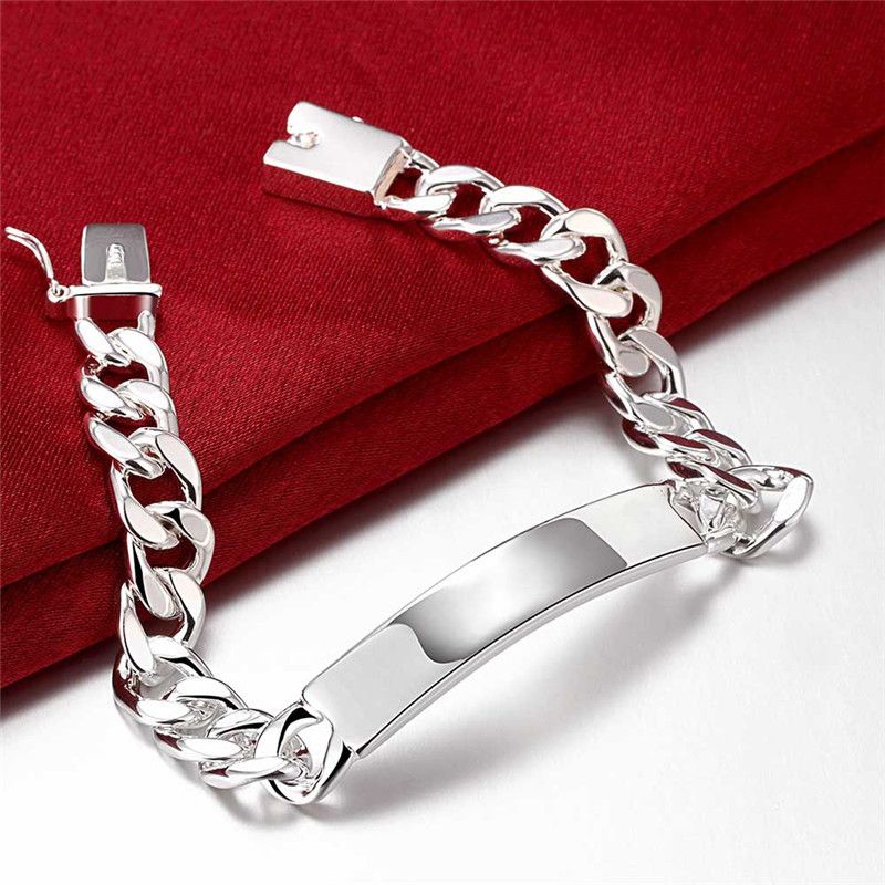 Bracciale da uomo alla moda, in pelle squisita da 10 mm con placcatura in argento_voghion.com