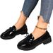 New bean shoes single shoes women's loafers flow su a slip-on plus-size casual shoes_voghion.com