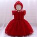 Girl's Birthday Party Dress (70-90cm) | Lace Sleeveless Gown & Bonnet For Special Occasions_voghion.com